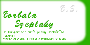 borbala szeplaky business card